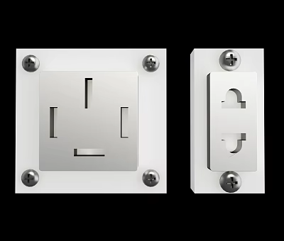 Modern White Wall Mounted Electric Sockets With Sleek Design For Home Daily Use 3d model