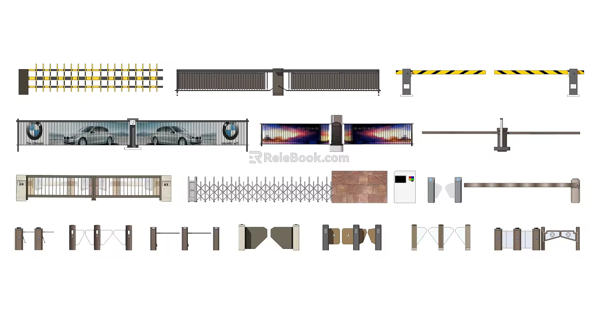 Modern gate access control gate 3d model