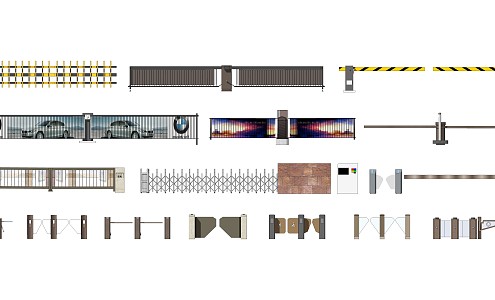 Modern gate access control gate 3d model