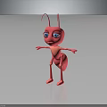 Pink 3D Cartoon Ant Character With Big Blue Eyes And Open Arms