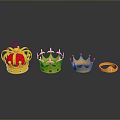 Golden Decorative Crowns And Gemstone Ring As Luxury Household Accessories