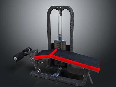 Black And Red Home Fitness Equipment With Sturdy Metal Frame And Padded Seat 3d model