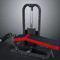Black And Red Home Fitness Equipment With Sturdy Metal Frame And Padded Seat