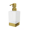 Daily Wash Essentials Modern White Soap Dispenser With Gold Pump And Base