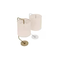 Modern Table Lamp With White Fabric Shade And Gold Metal Stand Design