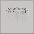 Modern Crystal Chandelier With Silver Metal Frame And Hanging Crystal Chains 3d model