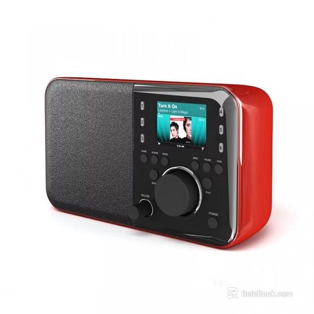 Red Portable Radio Speaker with Easy to Go Display and User Friendly Controls 3d model 