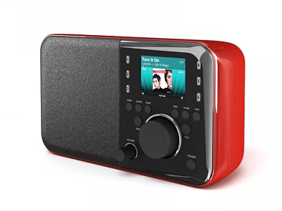 Red Portable Radio Speaker with Easy to Go Display and User Friendly Controls 3d model