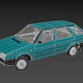Light Blue Retro Hatchback Car With Classic Design And Smooth Body