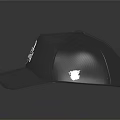 Black Trucker Hat With Mesh Back Front Embroidered Logo And Brand Patch Design 3d model