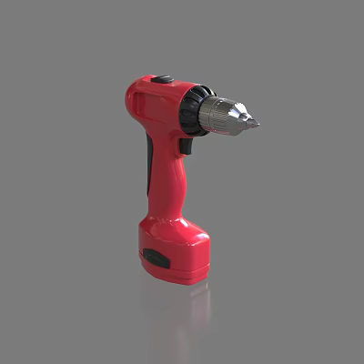 Professional Hardware Tools Red Electric Drill With Comfortable Handle And Durable Design 3d model