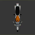 Orange and Silver Motorcycle with Black Seat Metallic Parts and Windshield on Reflective Surface