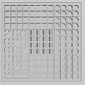 Modern Room Divider Featuring Square Circular And Rectangular Cutout Patterns 3d model