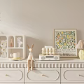 Combination Ornaments Cream Style Doll Table Lamp 3d model
