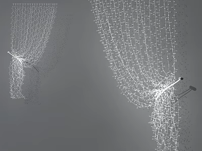 Modern Decorative Lights With Hanging Mesh Structure And Delicate Strings 3d model