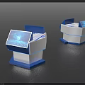 Blue And White All In One Machine With Display Screen Digital Interface And Operation Table 3d model