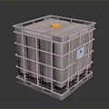 Industrial Storage Tank With Square Structure Metal Frame Yellow Lid And Pallet Base