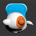 Smiling White Cartoon Character With Orange Hair Big Black Eyes Pink Cheeks And Red Shorts