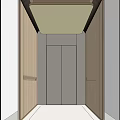 Modern Shopping Mall Lobby Interior With Wooden Walls And White Elevator Doors
