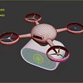Modern White Drone With Sleek Body Four Propellers And Blue Lights Design