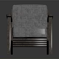 Single Sofa with Wooden Armrests and Light Gray Upholstered Fabric Modern Comfortable Living Room Furniture