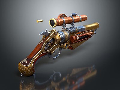 vintage pistol musket short musket 3d model