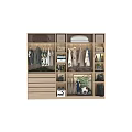Organized Wardrobe Interior With Hanging And Folded Clothes Books Shoes And Plants