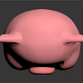 Cute Pink Pig Toy Figure With Round Body Big Eyes And Shiny Surface