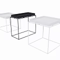 Modern Black And White Desk Chair Set With Minimalist Metal Frame Design
