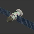Space Station Module With Extended Blue Solar Panels And Metallic Main Body 3d model
