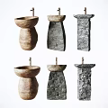 Stone Washbasins with Various Unique Designs and Natural Textures for Modern Bathroom Interior