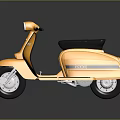 Yellow Classic Scooter With Black Seat And White Wheels Design