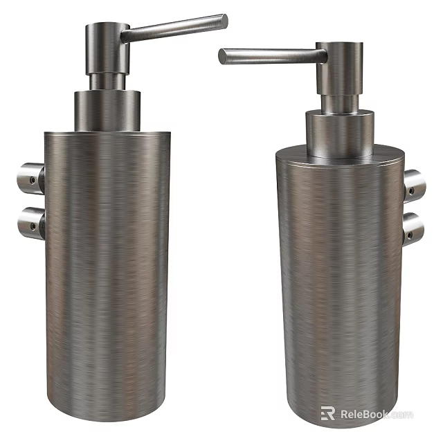 Modern Brushed Stainless Steel Bathroom Accessories With Single Handle And Sleek Design 3d model 