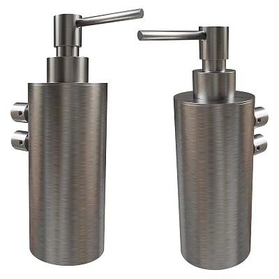 Modern Brushed Stainless Steel Bathroom Accessories With Single Handle And Sleek Design 3d model