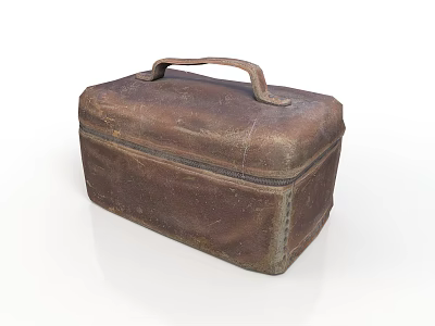 Vintage Rusted Metal Lunch Box with Sturdy Handle for Daily Use 3d model