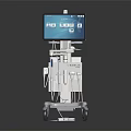 Advanced Medical Device Cart with Digital Display Screen and Medical Components on Wheeled Mobile Stand