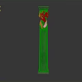 Classical Column With Head Sculpture And Bronze Textured Design 3d model