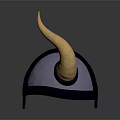 Viking Helmet Design With Purple Dome And Yellow Curved Horns
