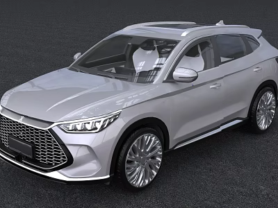 Silver Modern SUV With Sleek Exterior Design Front Grille And Alloy Wheels 3d model