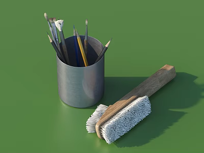 Modern pen container 3d model
