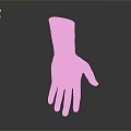 Orange Human Hand 3D Model With Smooth Surface And Shadow On Gray Background
