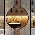 Modern partition glass screen partition 3d model
