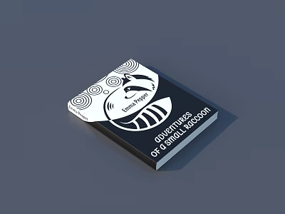 Black And White Cover Design Godfather Novel Book With Circular Patterns 3d model