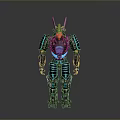 Futuristic Robot With Glowing Blue Lines Yellow Helmet And Black Armor Design