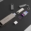 Assorted USB Flash Drives Featuring Metal Casing Keychain And Modern Design