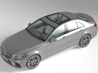 Silver Sedan With Panoramic Sunroof And Black Alloy Wheels Modern Design 3d model