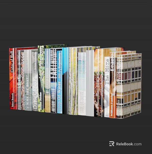 Colorful Books And Magazines With Various Covers Neatly Arranged Different Themes 3d model 