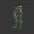 Camouflage Cargo Pants with Tactical Design and Military Style Boots 3d model
