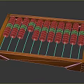Traditional Wooden Abacus With Red And Black Beads For Daily Use
