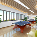 Modern table tennis room 3d model